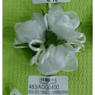 Rosa org./Raso c/cordino bianco imb.144 | CarinCasa