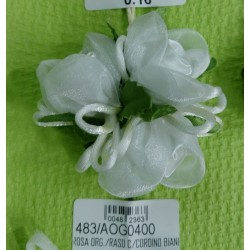 Rosa org./Raso c/cordino bianco imb.144