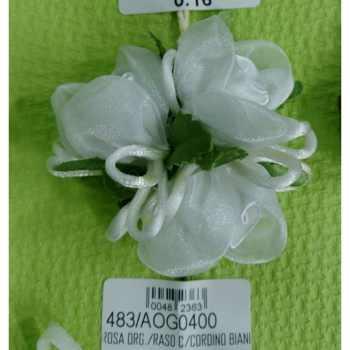 Rosa org./Raso c/cordino bianco imb.144 | CarinCasa