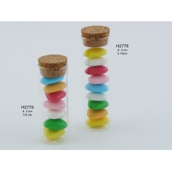 Provetta in vetro con tappo in sughero h cm 8