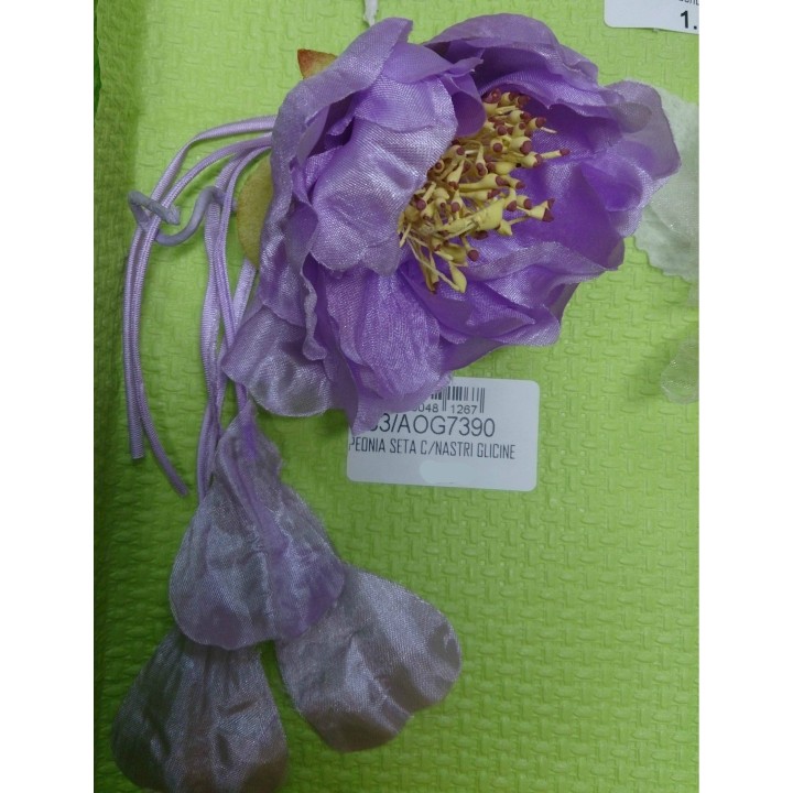 Peonia seta c/nastri glicine | CarinCasa