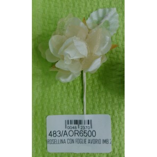 Rosellina con foglie avorio imb.24 | CarinCasa