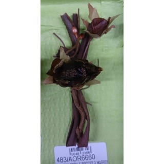 Pick con rosa e bocciolo marrone imb.15 | CarinCasa