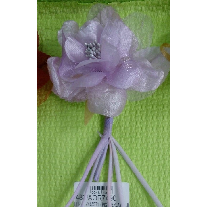 Fiore c/nastri +pist.perlati glicine | CarinCasa