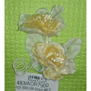 Pick fiorellini avorio imb.12 | CarinCasa
