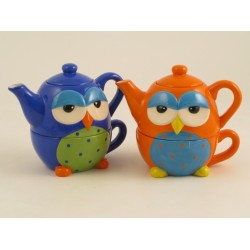 Tea for one a forma di gufo in ceramica