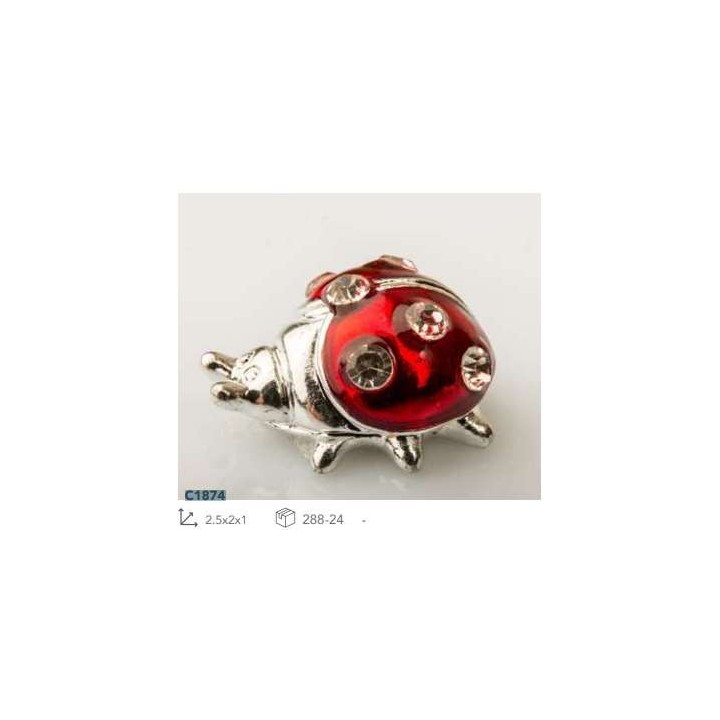 Coccinella 2,5cm rossa con strass | CarinCasa