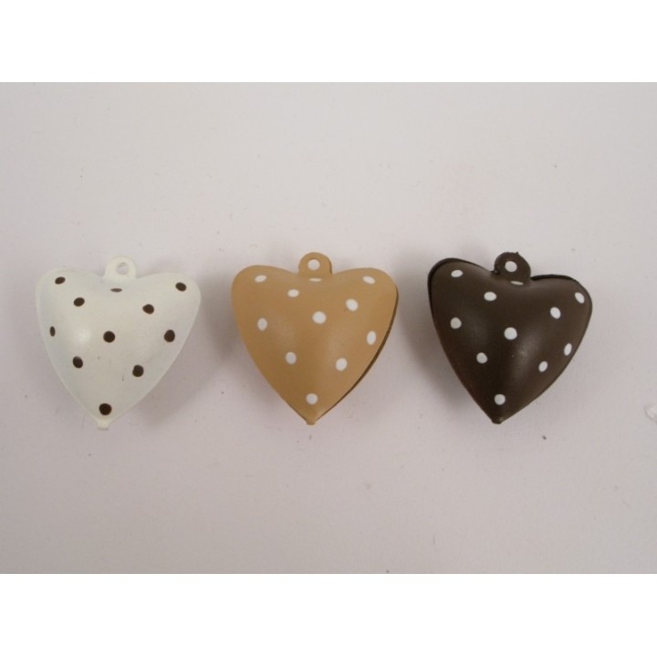Campanelle cuore tortora 3 colori assortiti | CarinCasa