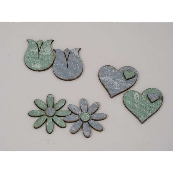 Decorazioni in legno assortite effetto jeans | CarinCasa