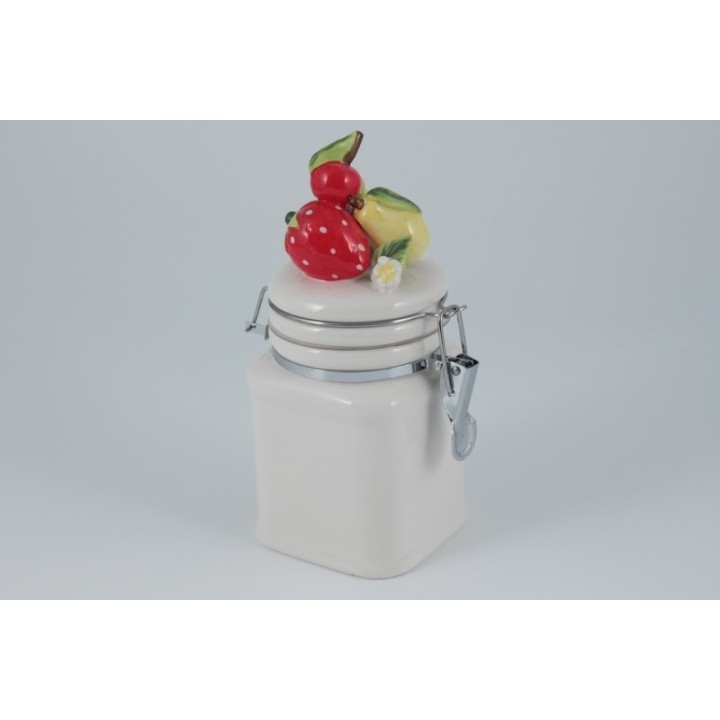 Barattolo in ceramica con tappo ermetico decoro frutta 18…