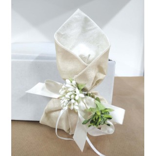 Sacchetto calla seta avorio c/int.panna | CarinCasa