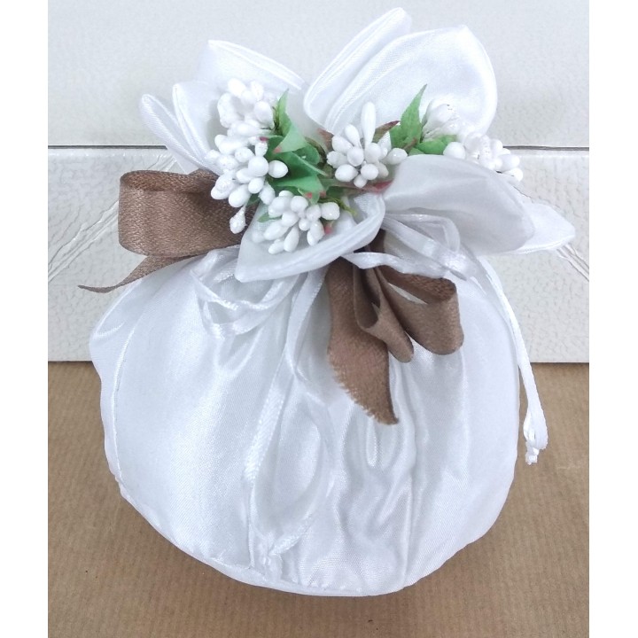 Sacco tafta 8 petali bianco | CarinCasa