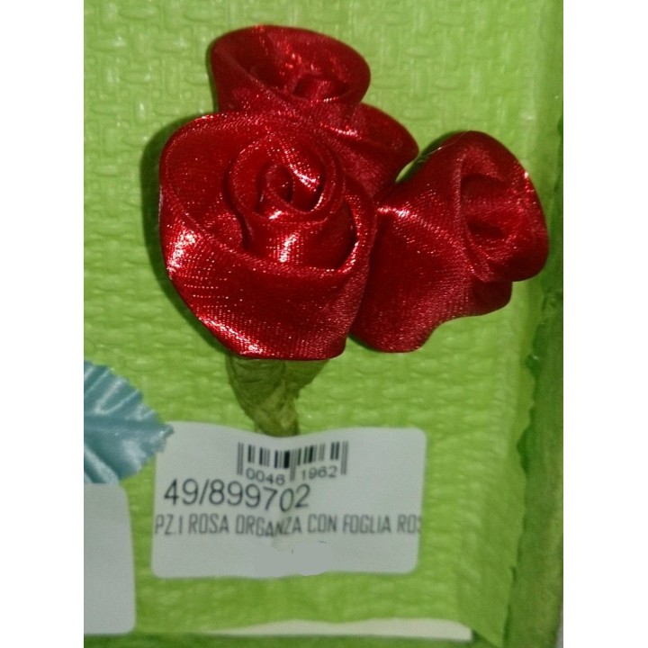 Rosa organza con foglia rosa | CarinCasa