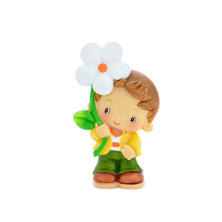 Magnete bimbo con margherita in resina
