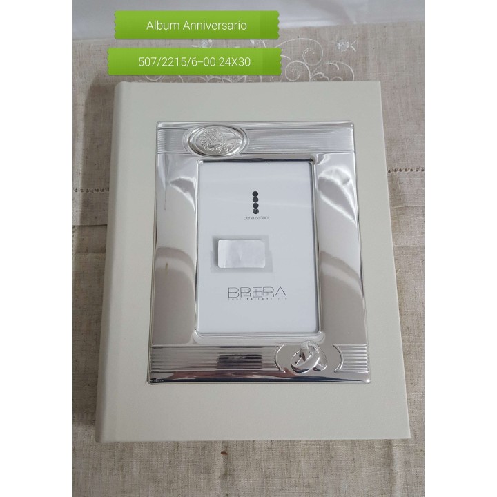 Album anniversario con fedi p/f 10x15in pelle | CarinCasa