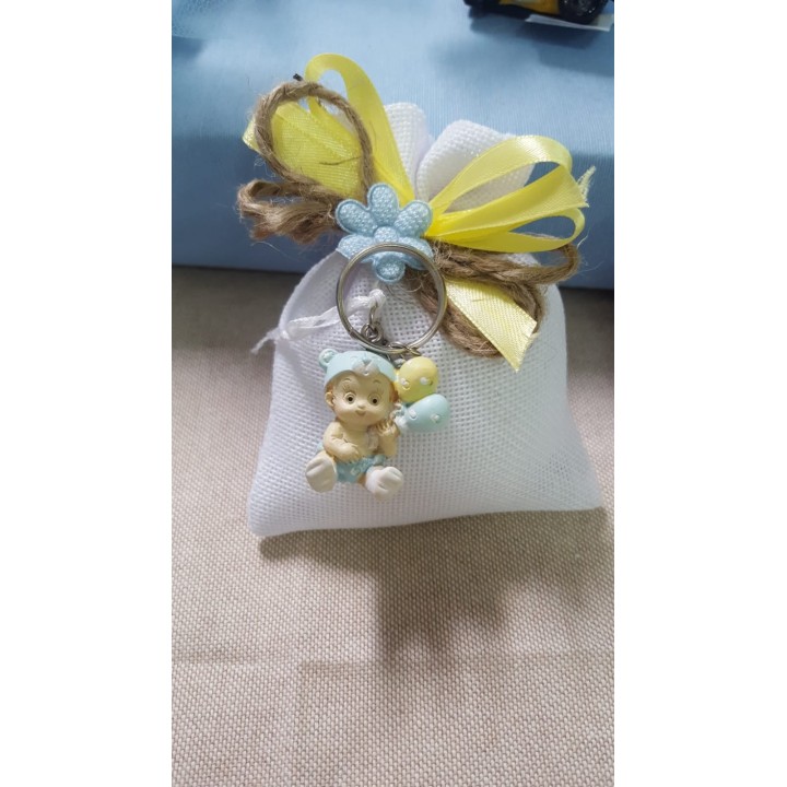 Baby con porta chiavi colore celeste cm 5 | CarinCasa