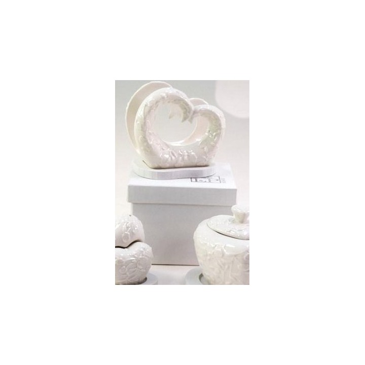 Porta tovaglioli cuore colore bianco 11x11 cm | CarinCasa
