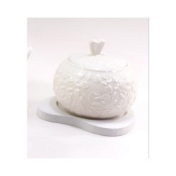 Scatola tonda in porcellana con decoro