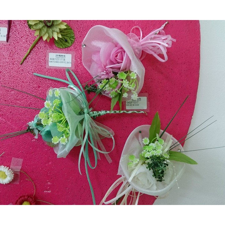 Bouquet fiori con pizzo panna/fuxia/tiffany | CarinCasa