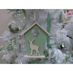 Casina natale renna d'appendere 11 cm