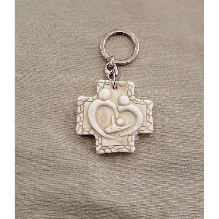 Croce portachiavi 5x5 cm sacra famiglia linea vera…
