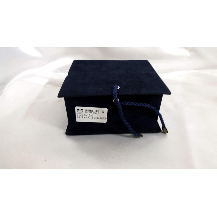Scatola in velluto con divisorio 11,5x11,5x6 cm | CarinCasa