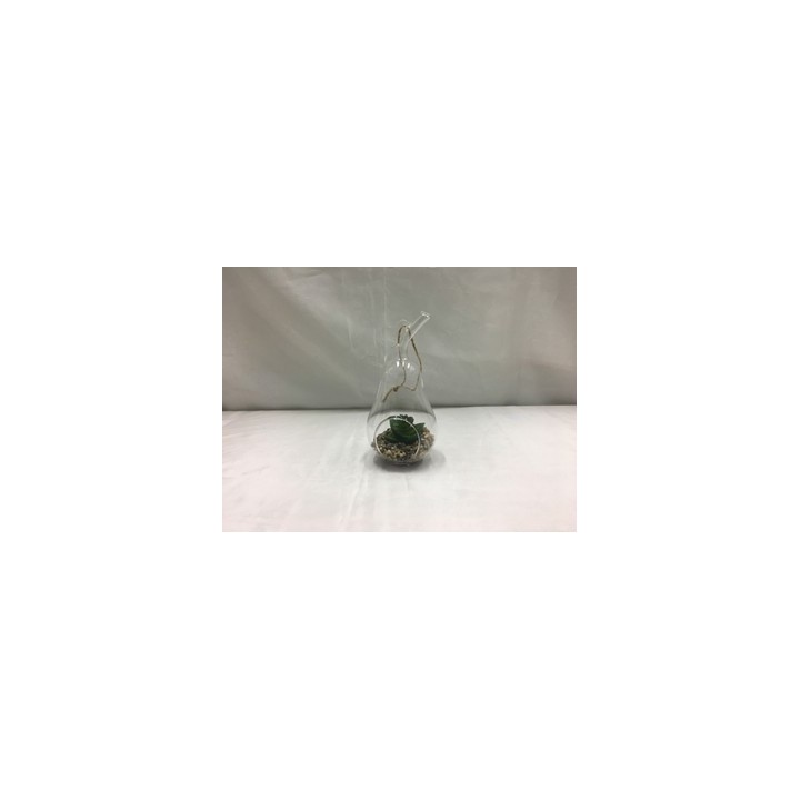 Pera in vetro con piantina artificiale 7x6,2x13,5 cm. |…