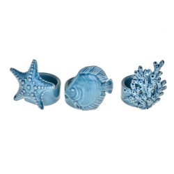 Porta candele assortiti pesce stella corallo 7 cm