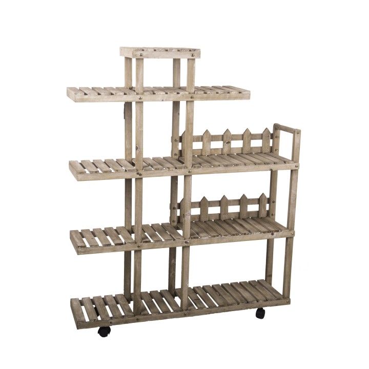 Scaffalature con ruote 98x21xh121 cm in legno naturale |…