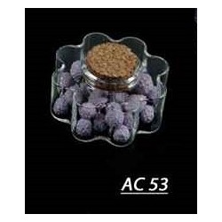 Scatolina in vetro a fiore 8cm.