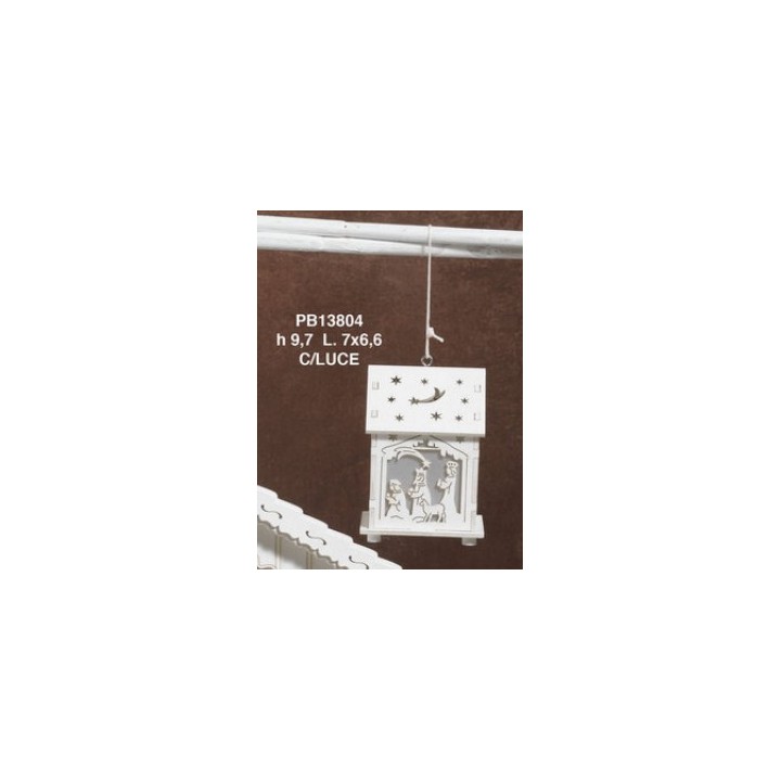 Casetta presepe 9.7cm. Legno-luce | CarinCasa
