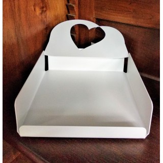 Portatovaglioli cuore bianco 18x18 x5 cm | CarinCasa