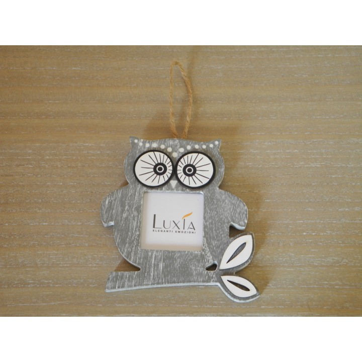 Cornice parete 12 x 13 cm grigia con gufo | CarinCasa