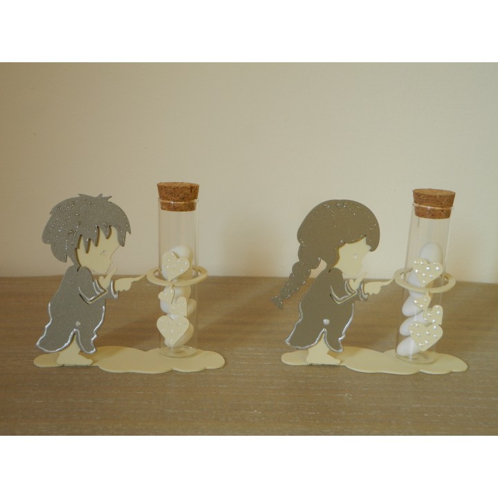 Bimbo p/fialetta tortora base sabbia 11x6h14cm | CarinCasa