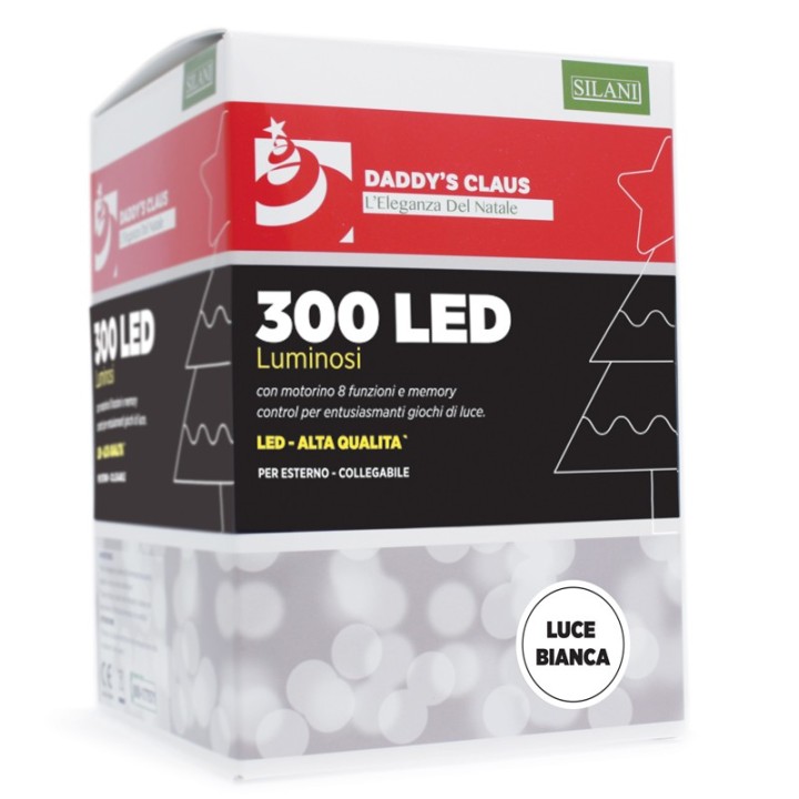 Luci natalizie 300 led bianco | CarinCasa