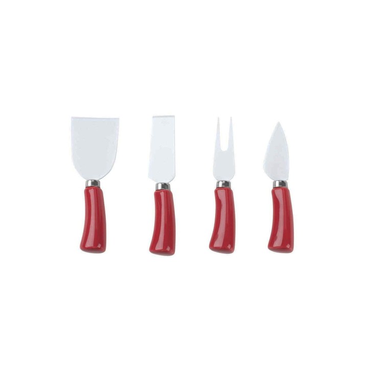 Set 4 pezzi Coltelli formaggio parma rosso | CarinCasa