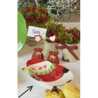 Piattino ciotola pupazzo di neve 12 x 17 cm | CarinCasa