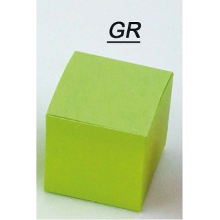 Scatola cubo in cartone verde 6x6x6 cm | CarinCasa