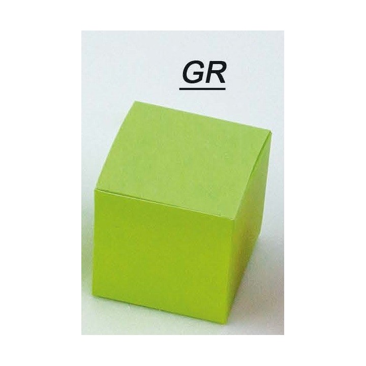 Scatola cubo in cartone verde 6x6x6 cm | CarinCasa