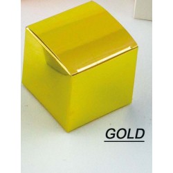 Scatola cubo in cartone oro 6x6x6 cm