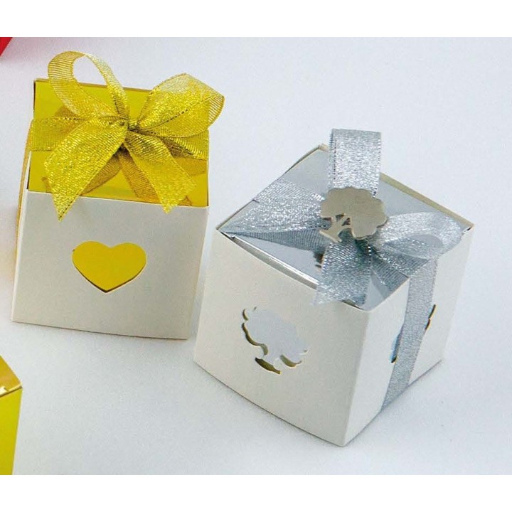 Scatola cubo in cartone lilla 6x6x6 cm | CarinCasa