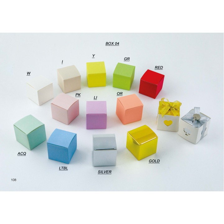 Scatola cubo in cartone pesca 6x6x6 cm | CarinCasa