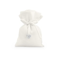Sacchetto bianco in cotone con chiusura 10,5x15 cm
