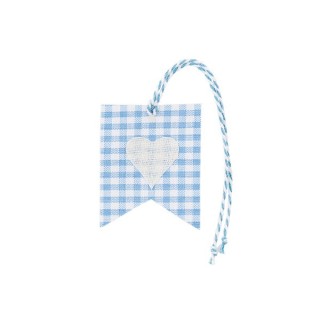 Bandierina a quadretti azzurra in tessuto | CarinCasa