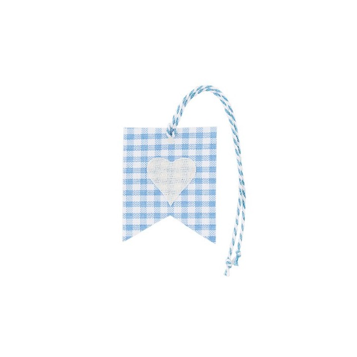 Bandierina a quadretti azzurra in tessuto | CarinCasa