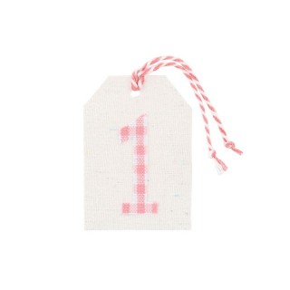 Targhetta in tessuto rosa primo compleanno | CarinCasa