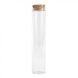 Boccetta portaconfetti in vetro trasparente con tappo in sughero, 2,5 x 15 cm