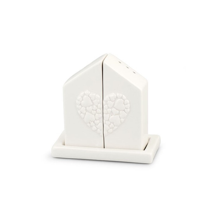 Sale e pepe con vassoietto in porcellana fantasia cuori |…