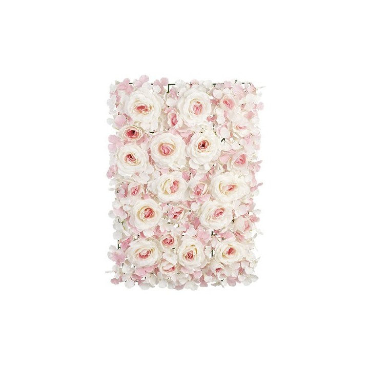 Pannello ortensie rose rosa e avorio 60 x 40 cm | CarinCasa