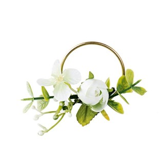 Segnaposto Cerchio oro con rosa bianca | CarinCasa